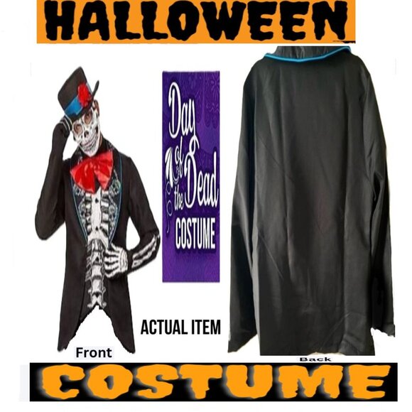 🛑EL HOMBRE CALAVERA Halloween ➕🆒Party COSTUME Scary Holiday SUIT 💸BUY NOW‼️ - Picture 3 of 16